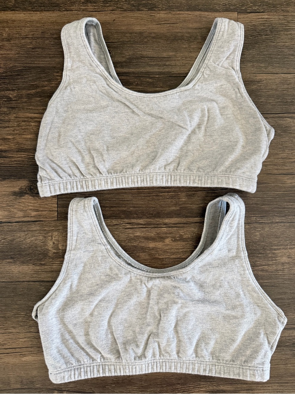 Fruit Of The Loom Light Gray Cotton Stretch Bralette T- Shirt Bra Activewear 36